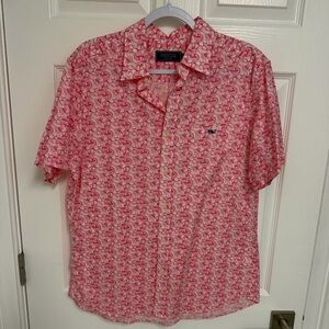 Vineyard Vines Pink Bicycle Print Shirt